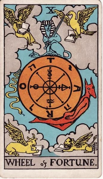 Carta dei tarocchi Rider–Waite–Smith: La Ruota della Fortuna