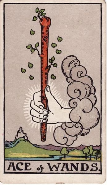 Carta dei tarocchi Rider–Waite–Smith: Asso di Bastoni