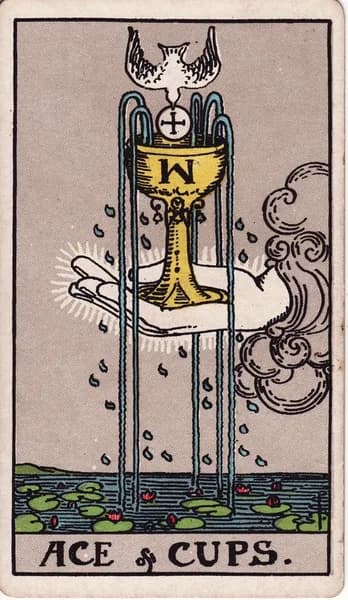 Carta dei tarocchi Rider–Waite–Smith: Asso di Coppe