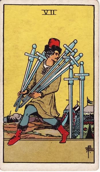 Carta dei tarocchi Rider–Waite–Smith: Sette di Spade