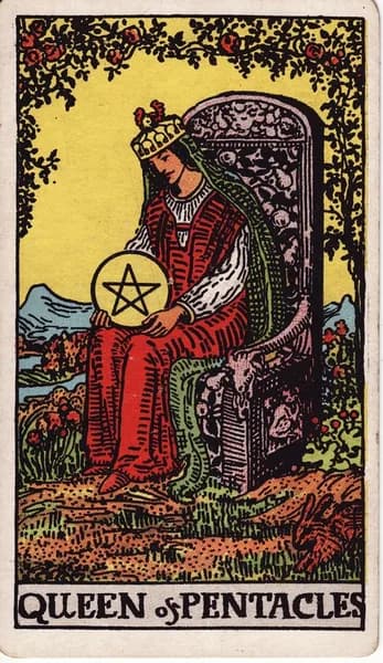 Carta dei tarocchi Rider–Waite–Smith: Regina di Denari